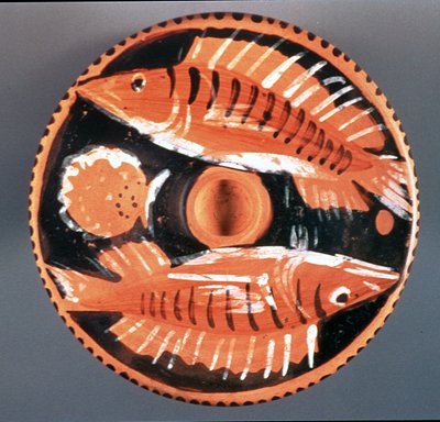 Plate Depicting Two Fish, 350 BC by Greek